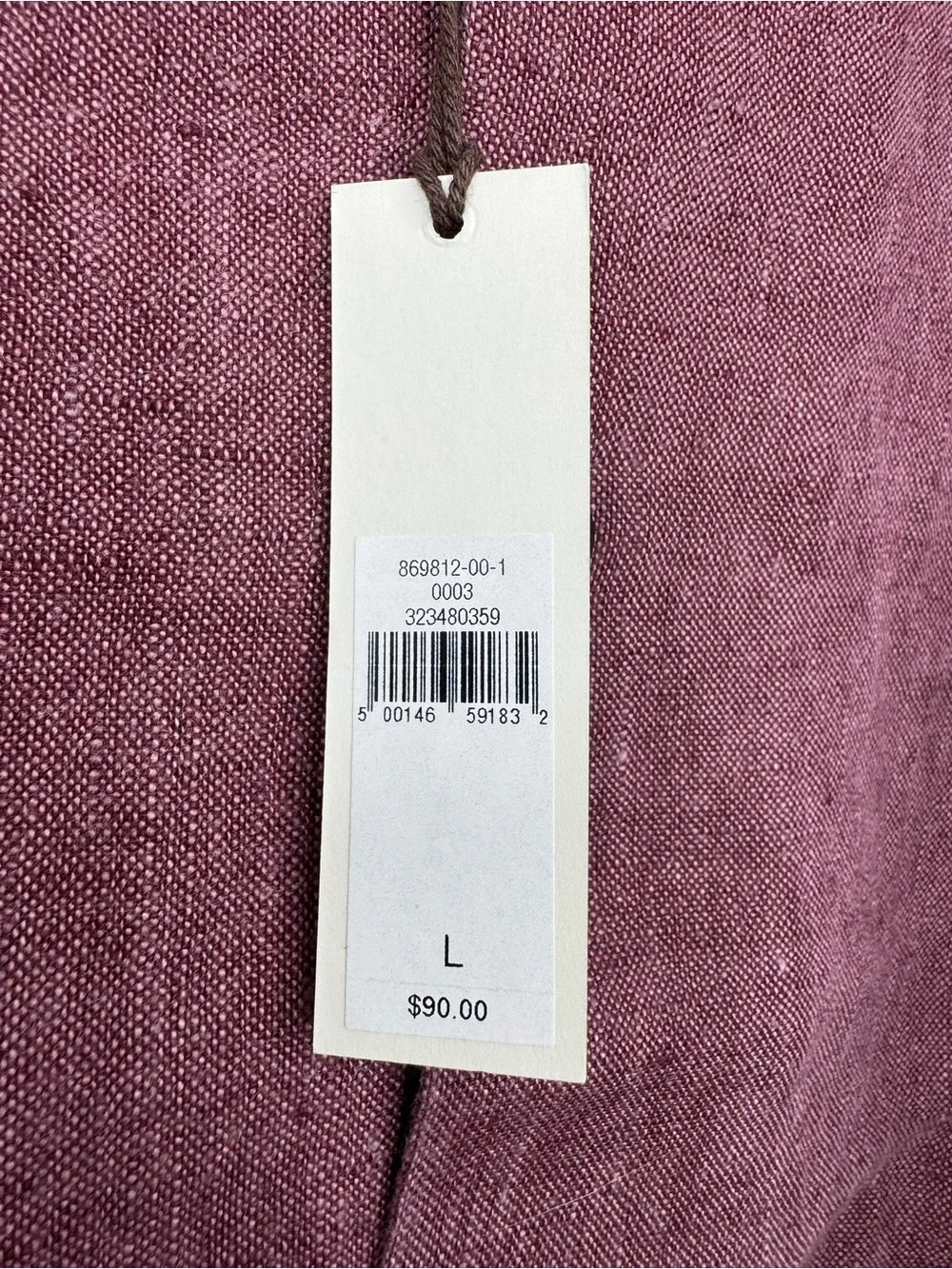 New Banana Republic Midweight Linen Resort Shirt Plum/Wine Size Large NWT
